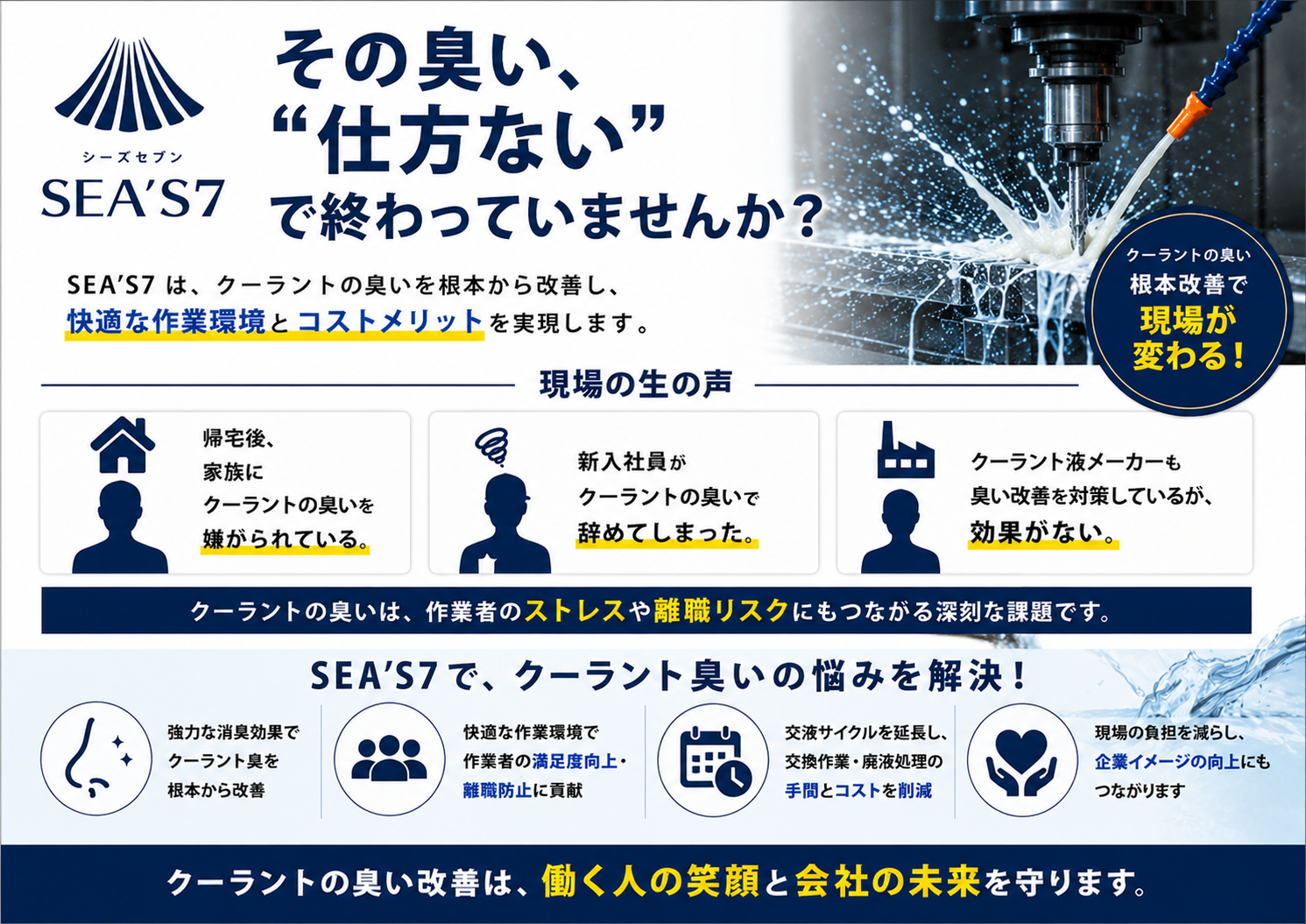 SEA'S 7 によるクーラント臭い改善の案内